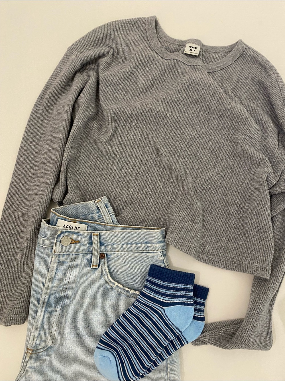Aritzia waffle knit long sleeve